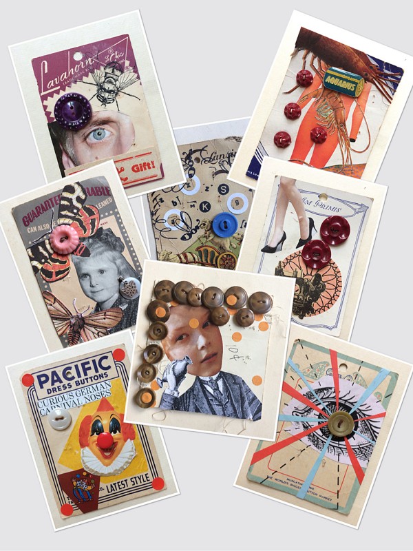 No96 Lynn Skordal and Sabine Remy - A Set of  Eight Vintage Button Cards - 2018