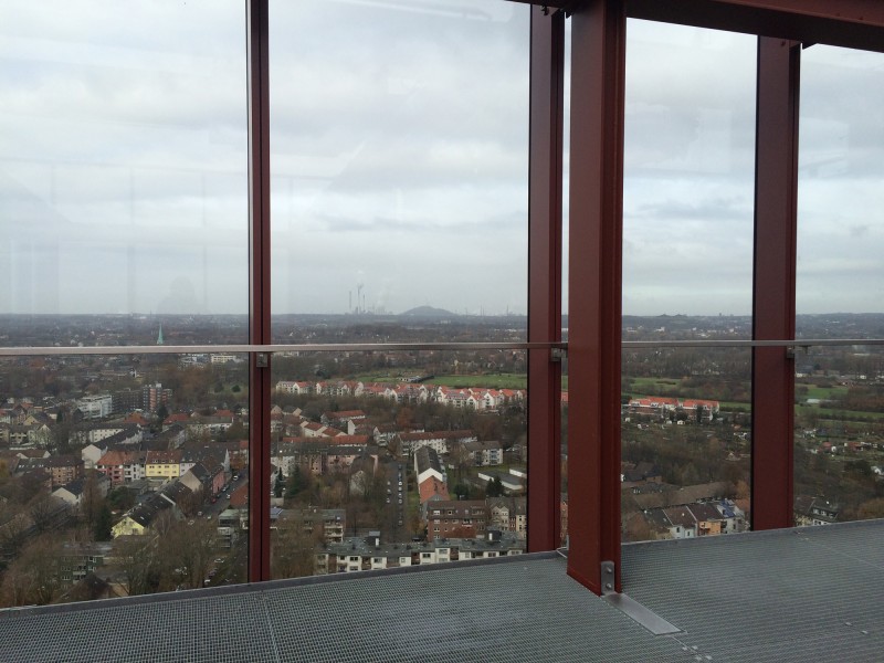 Aussicht von der Besucherterrasse auf Ebene 18 im Nordsternturm Gelsenkirchen
