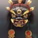 Painted and layquered mask used for Cham dance - Tibetan - Gannan, Gansu - The 1st halt of the 20th century thumbnail