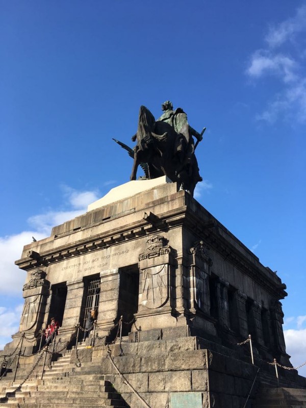 Deutsches Eck in Koblenz mit Kaiser Wilhelm Denkmal<br>Deutsches Eck / German Corner in Coblenz with equestrian statue of Emperor Wilhlem 2