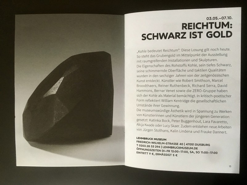 Lehmbruck Museum: Reichtum Schwarz ist Gold / Wealth Black is Gold - aus dem Begleitheft