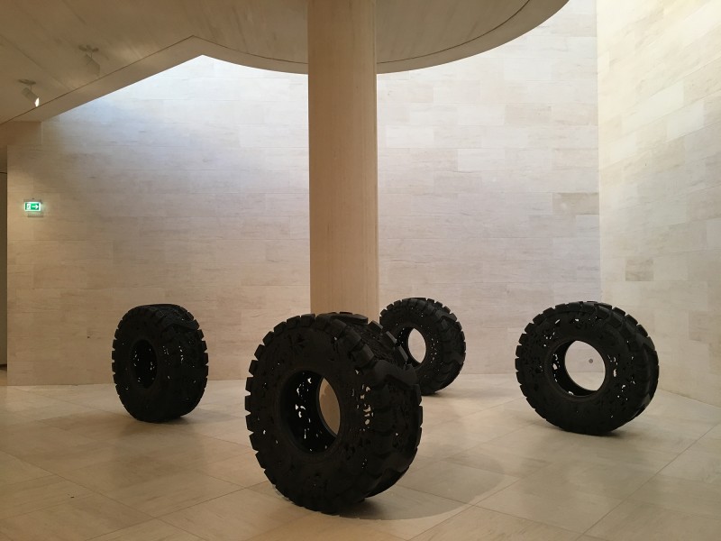Wim Delvoye - Untitled - Truck Tyres - 2013 and 2017 - at MUDAM Luxembourg