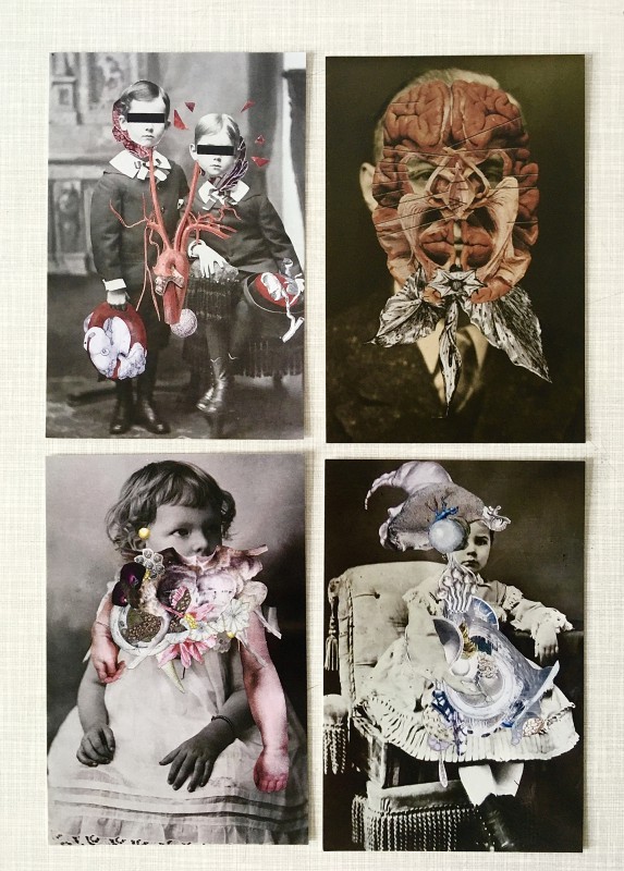 INcoming Mail from Axelle Kieffer - 03-2020 - a set of postcards with Axelle´s collages / Ein Postkartenset mit Axelles Collagen
