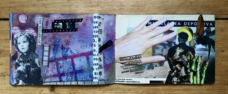 Pass Book started by Jon Foster - left page by Julie VanBortel Matevish - right page by Susanna Lakner