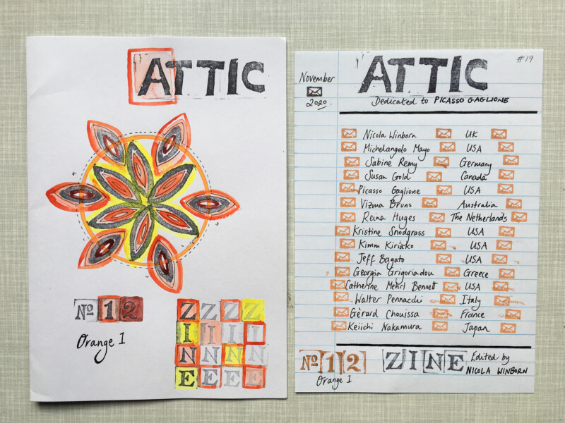 ATTIC ZINE NO 12 Orange 1 - Titelblatt und Teilnehmer / cover and articipants