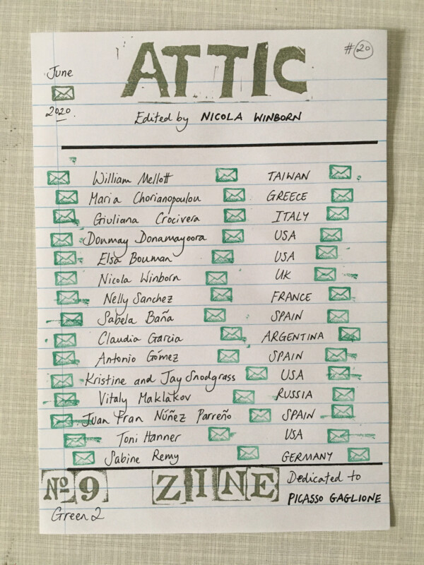 Attic Zine No 9 - Green 2 - Teilnehmer / Participants